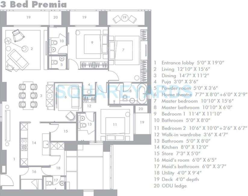 3 BHK 1364 Sq. Ft. Apartment in Lodha Evoq