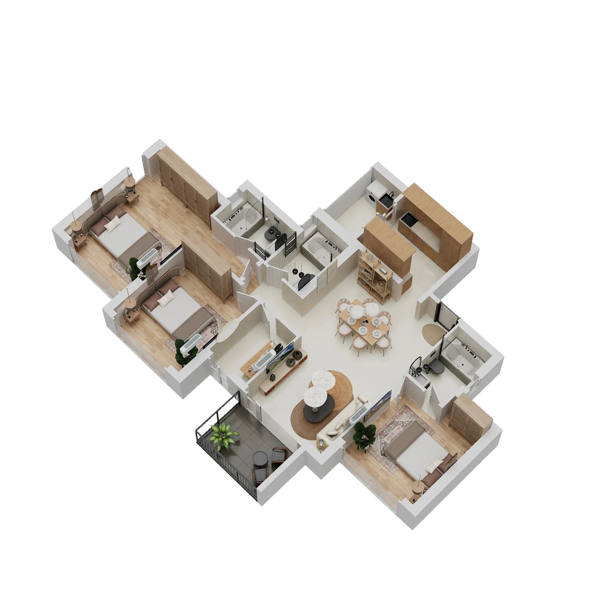 3 BHK 1206 Sq. Ft. Apartment