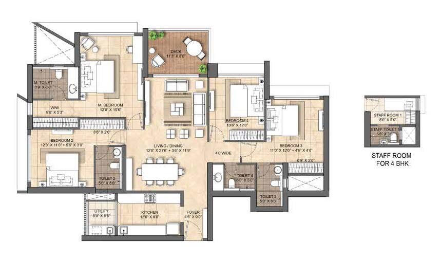  4 BHK Apartment at Lodha Mahalaxmi Bellevue, Mahalaxmi – for Sale