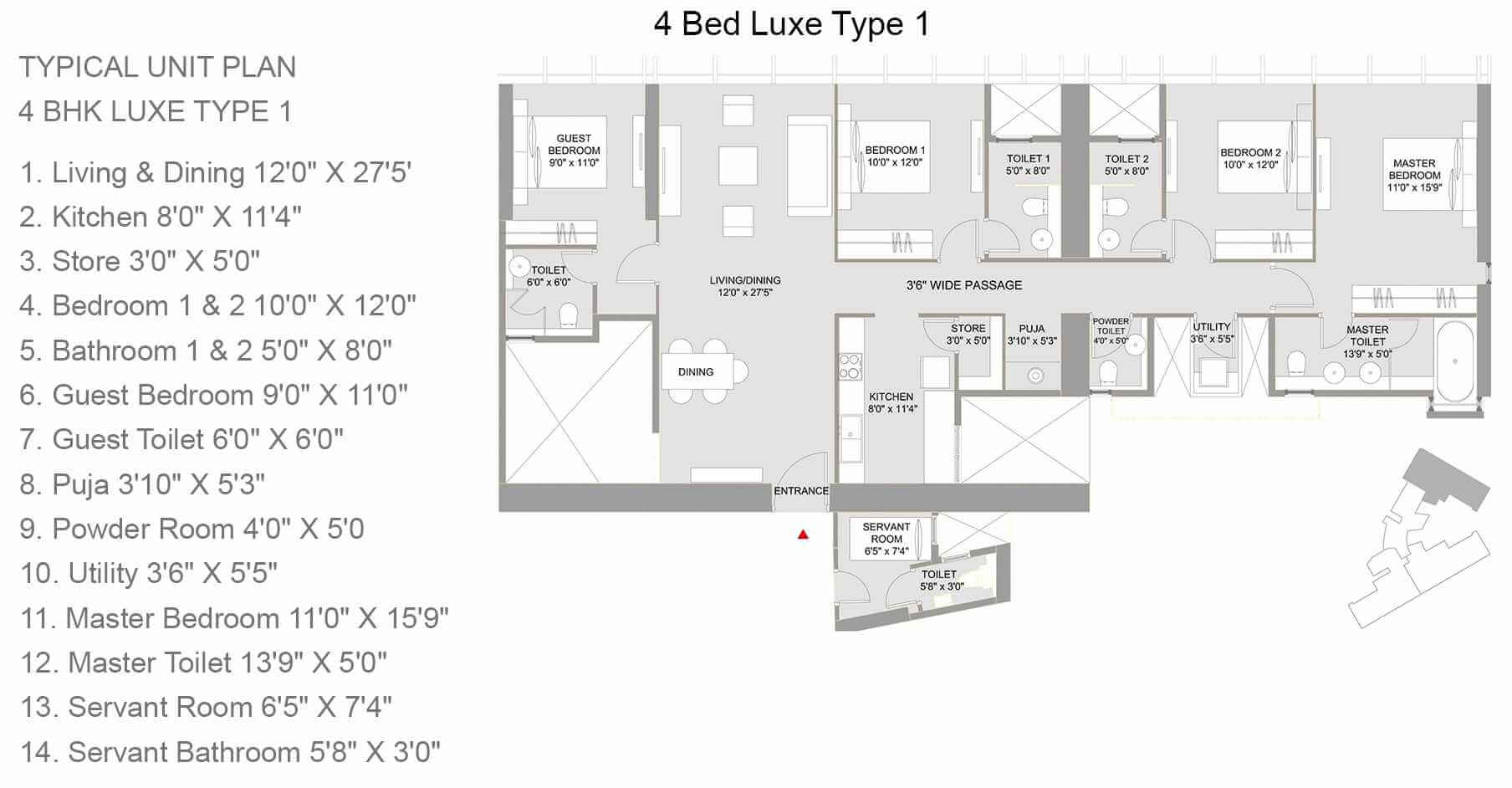  4 BHK Apartment at Lodha Marquise, Worli – for Rent