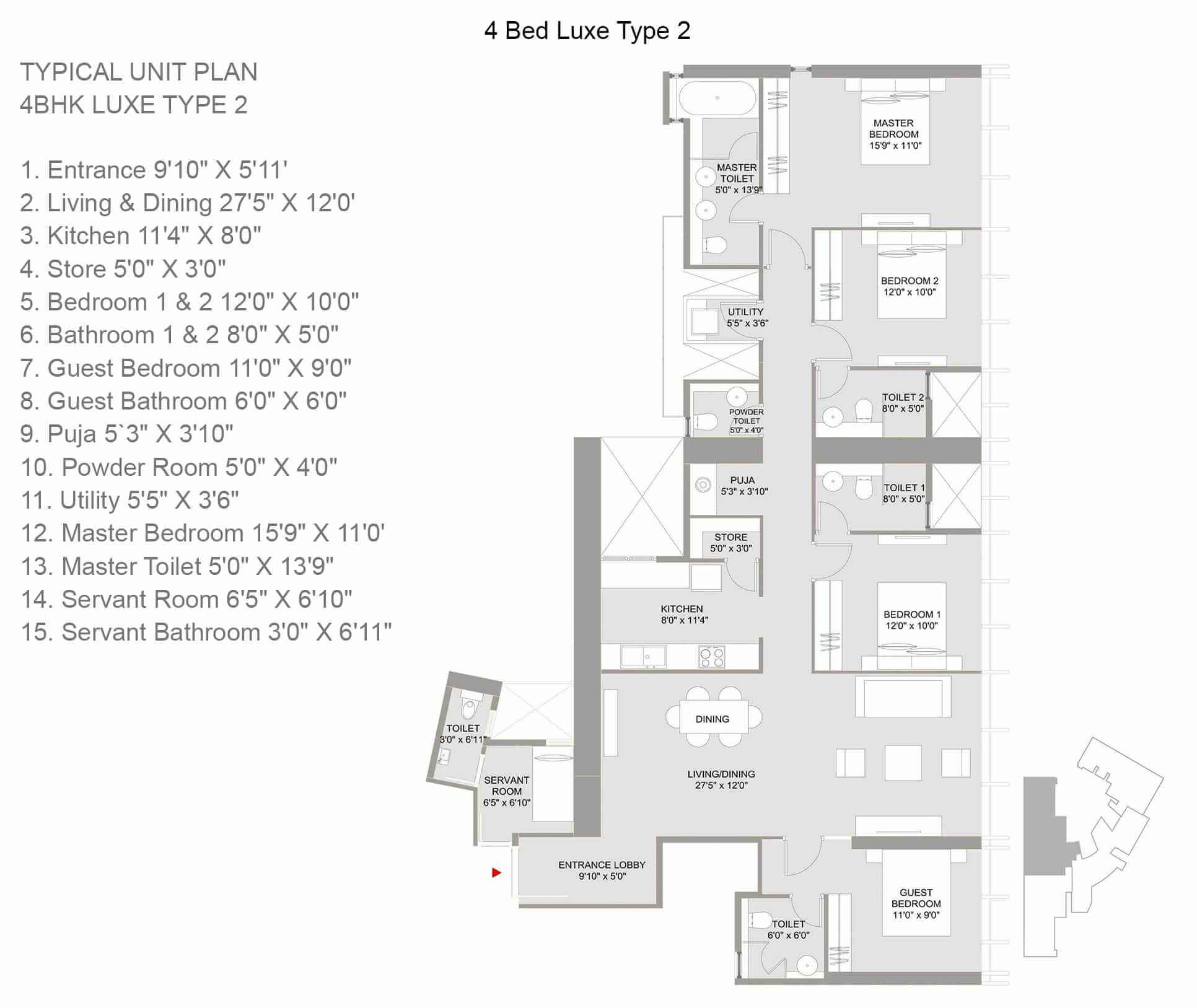  4 BHK Apartment at Lodha Marquise, Worli – for Rent