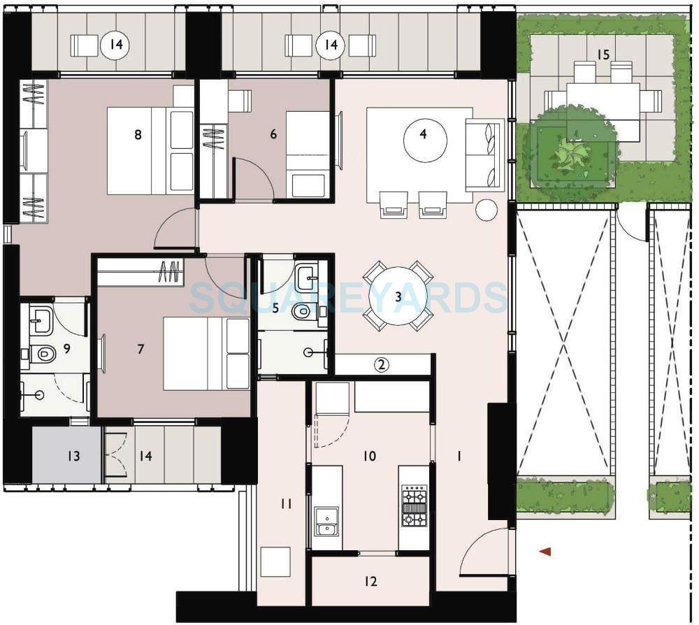 Image For 3 Bhk Floor Plans Of Lodha New Cuffe Parade In Wadala
