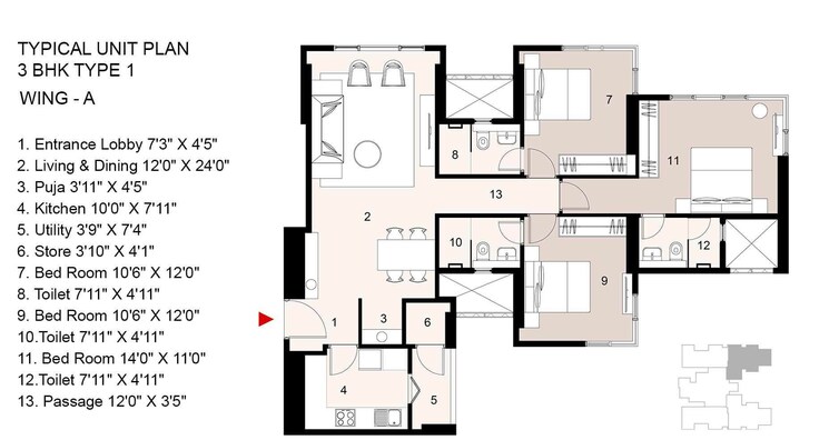 Other, lodha-parkside 3 Bedroom 1098 Sq.Ft. Apartment In Worli Mumbai 9222167