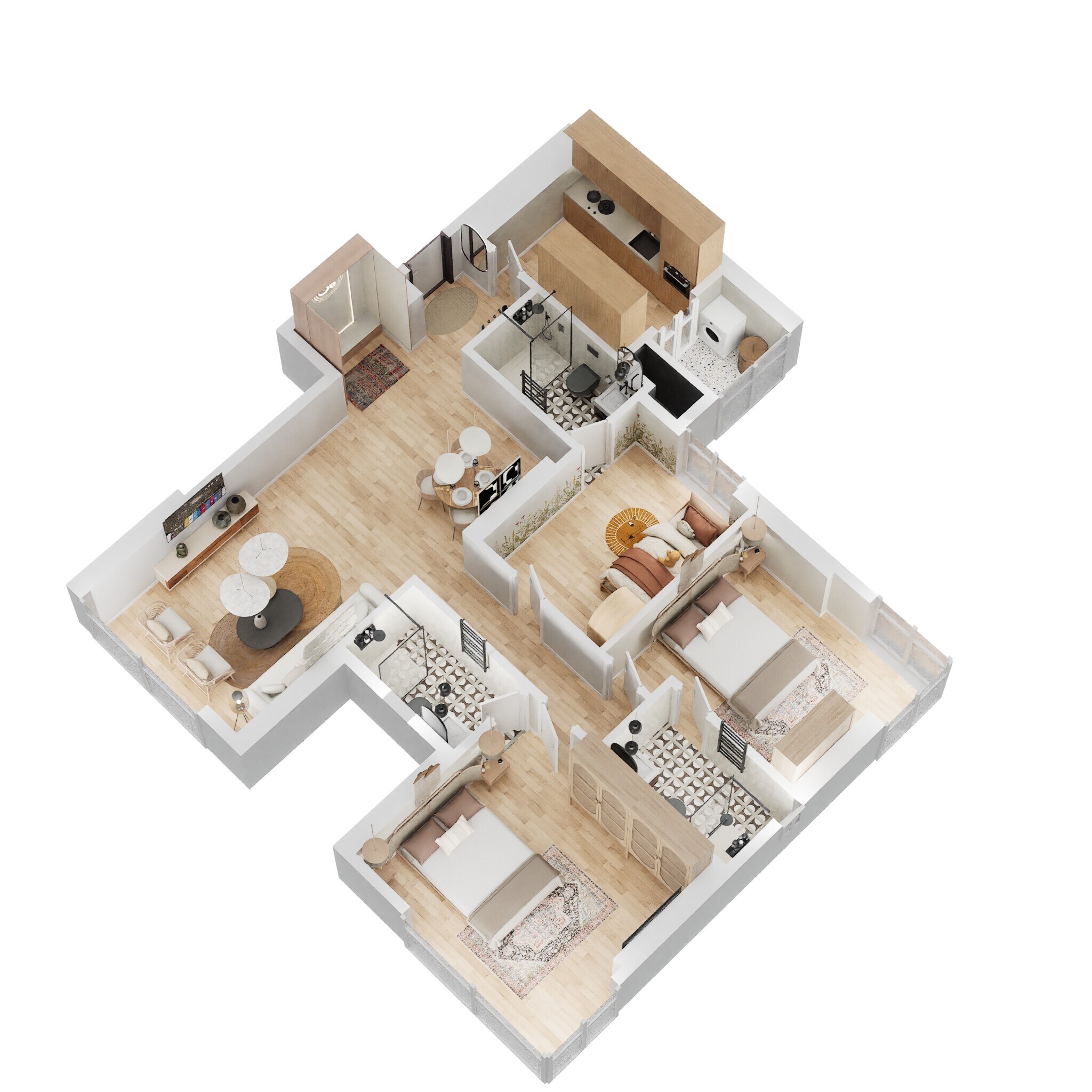 3 BHK 1092 Sq. Ft. Apartment