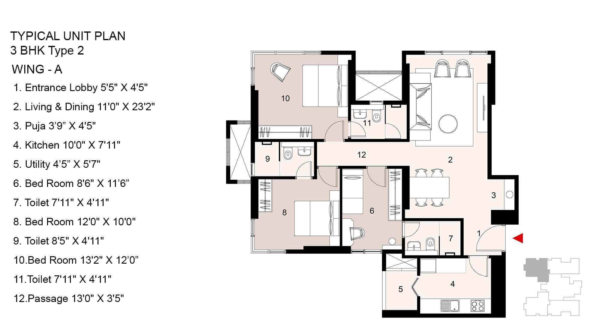  3 BHK Apartment at Lodha Parkside, Worli – for Sale