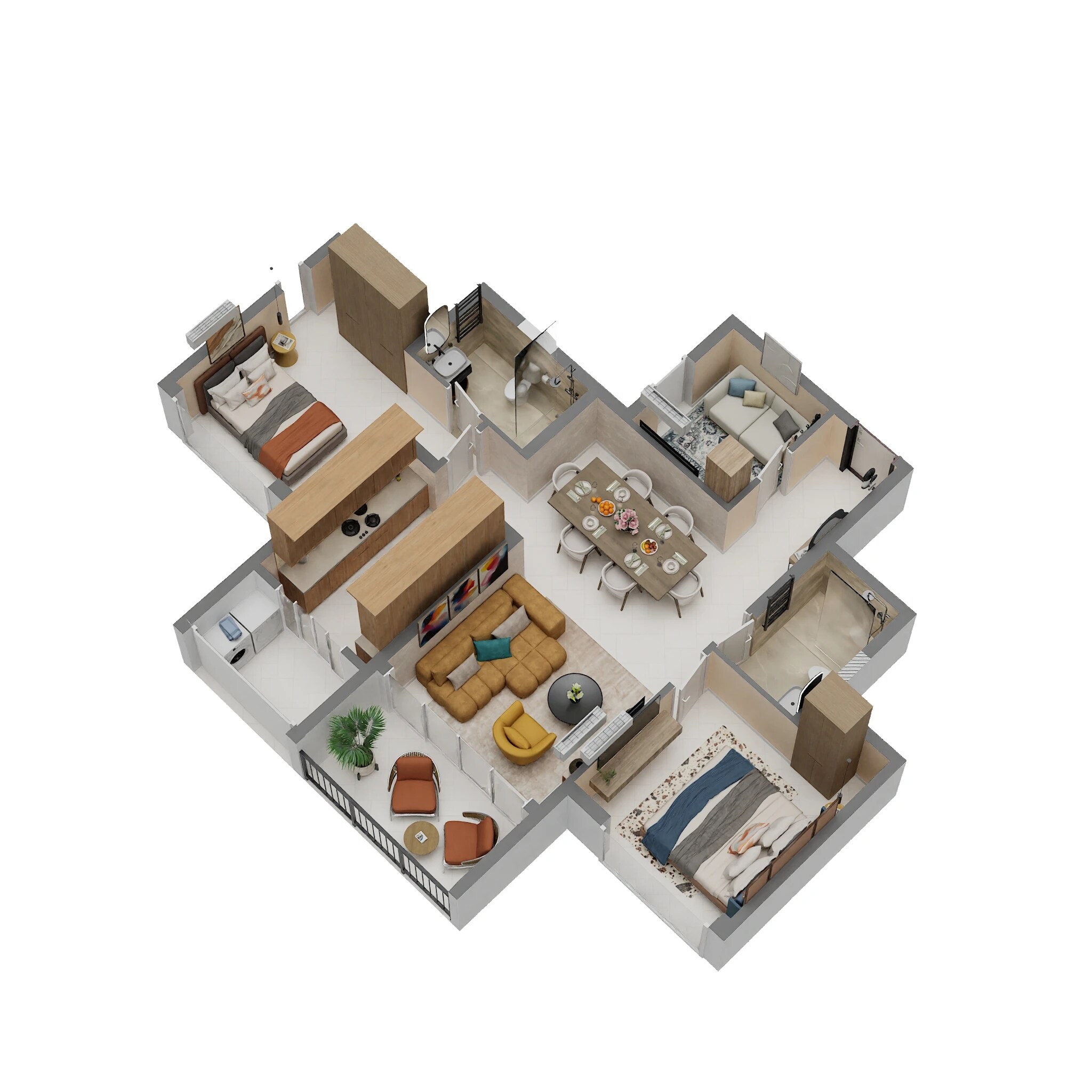 2 BHK 894 Sq. Ft. Apartment