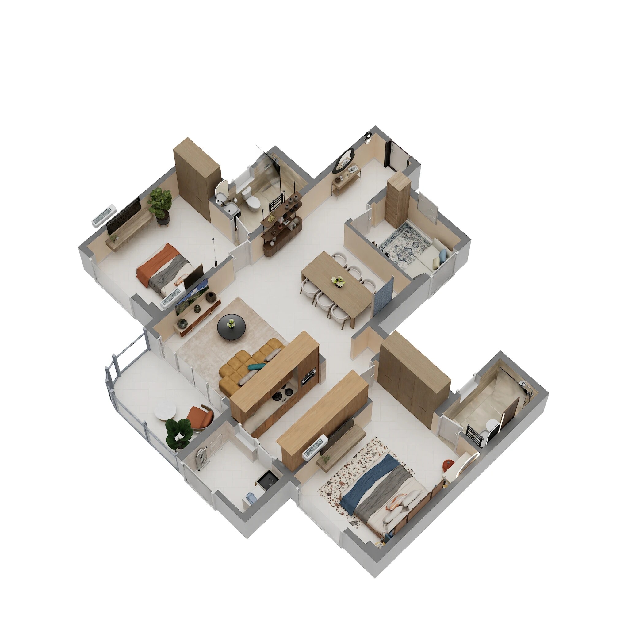 2 BHK 886 Sq. Ft. Apartment