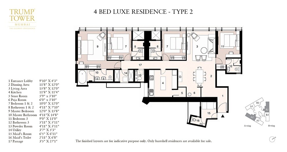  4 BHK Apartment at Lodha The Park Trump Tower, Worli – for Sale