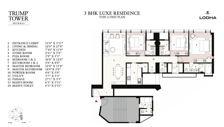 Other, lodha-trump-tower 3 Bedroom 1322 Sq.Ft. Apartment In Worli Mumbai 8794884
