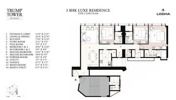  3 BHK Apartment at Lodha Trump Tower, Worli – for Sale