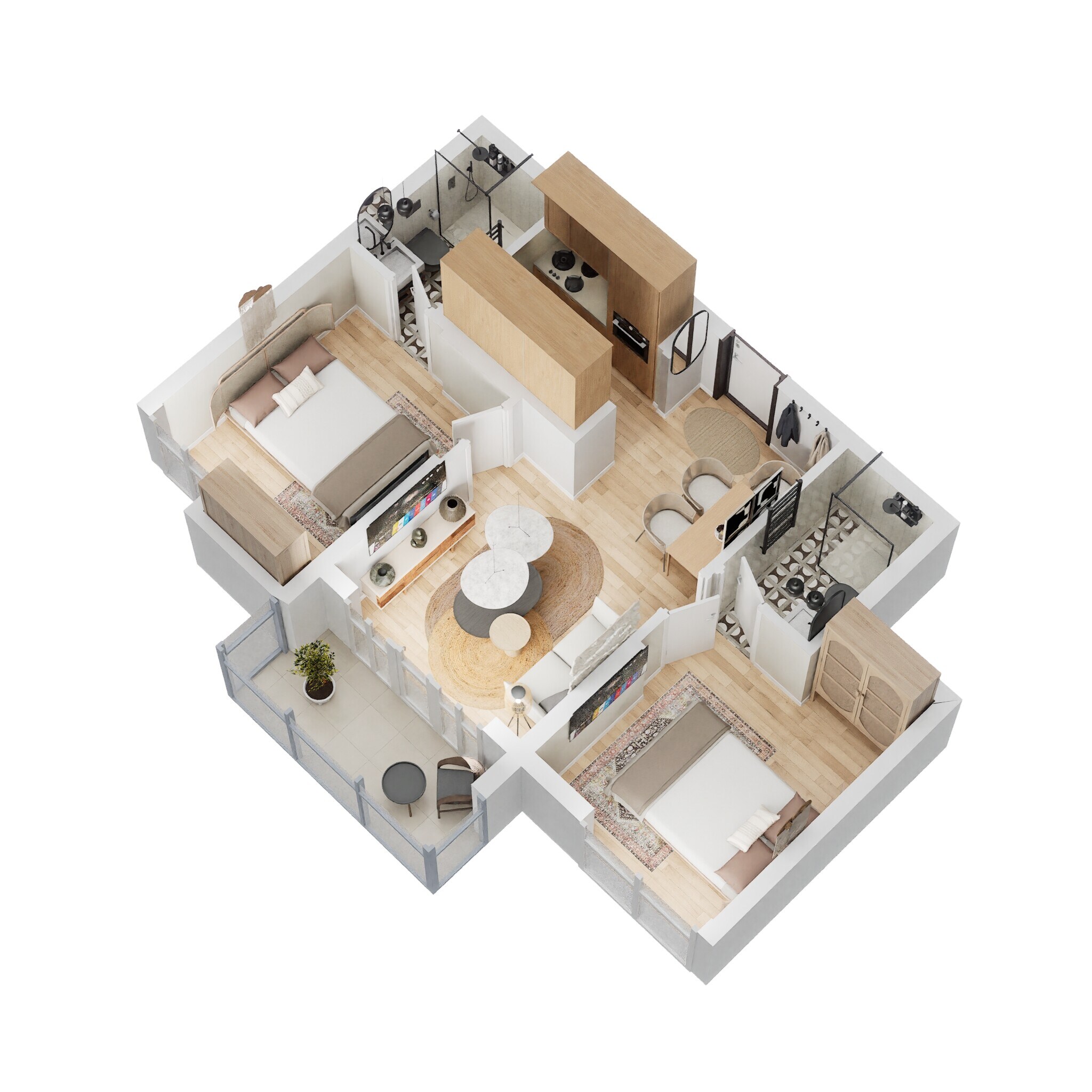 2 BHK 546 Sq. Ft. Apartment