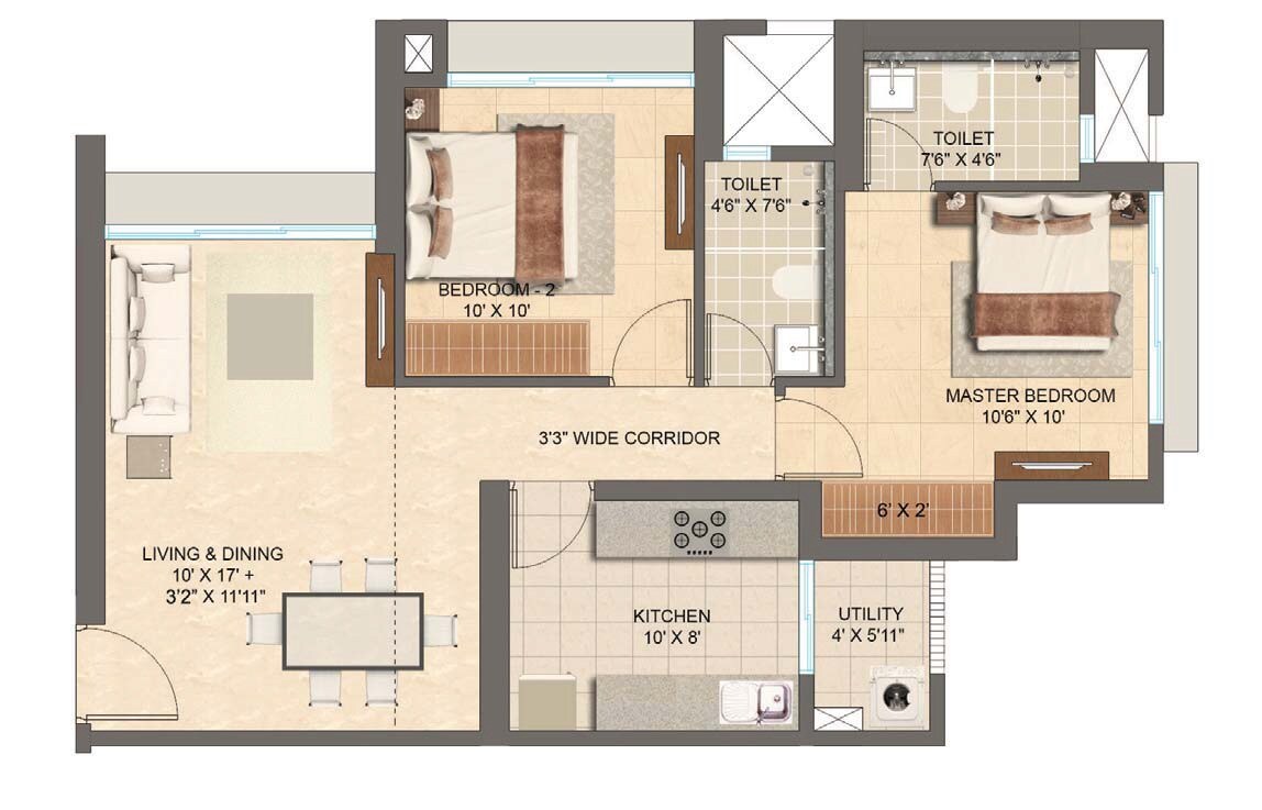 Other, lodha-vista 2 Bedroom 743 Sq.Ft. Apartment In Lower Parel Mumbai 8903523