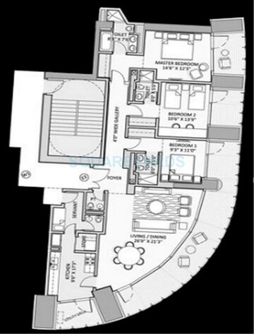  3 BHK Apartment at Lodha World Crest, Worli – for Rent