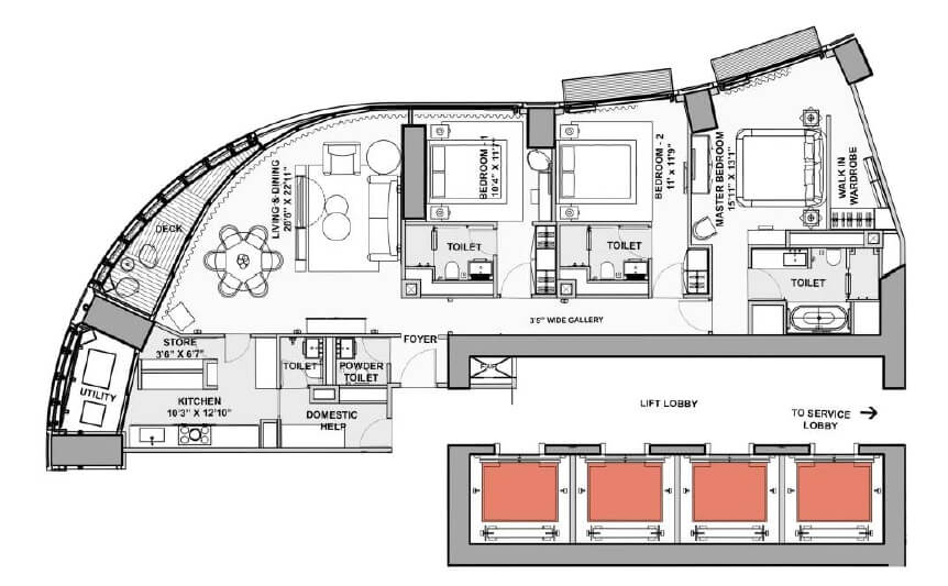Other, lodha-world-view 3 Bedroom 1204 Sq.Ft. Apartment In Worli Mumbai 9391271