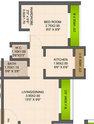 1 BHK 630 Sq. Ft. Apartment in Lok Raunak B CHS