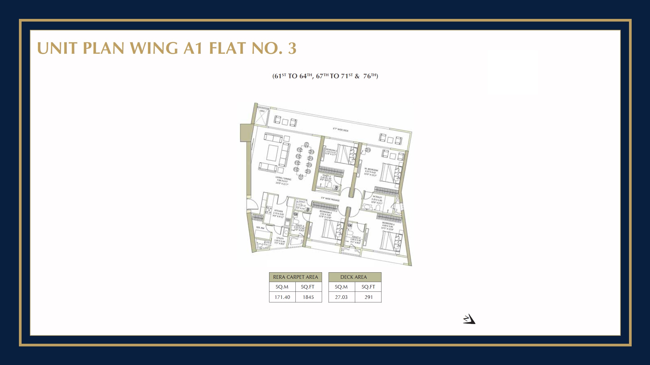 4 BHK 2136 Sq. Ft. Apartment in Lokhandwala Infrastructure Minerva