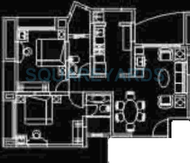 Floor plan of 2 BHK 1011 Sq. Ft. Apartment in Lokhandwala Infrastructure Spring Leaf, Mumbai