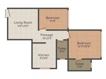  2 BHK Apartment at Lotus  Lotus Heights, Malad West – for Rent