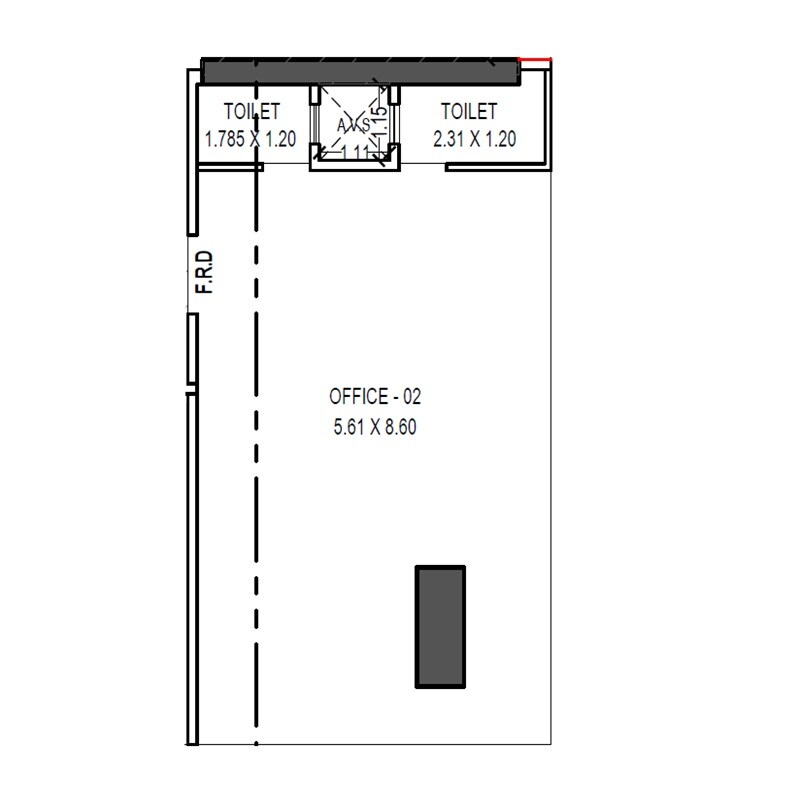 Floor plan of 586 Sq. Ft. Office Space in Lotus Trident, Mumbai