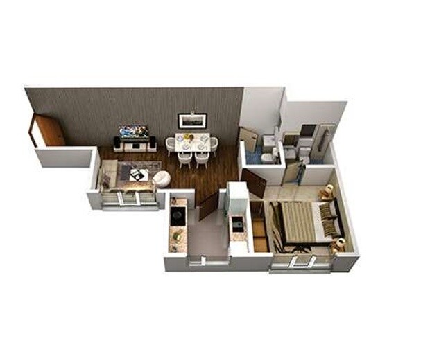 Floor plan of 1 BHK 483 Sq. Ft. Apartment in Madhav Dham Malad East, Mumbai