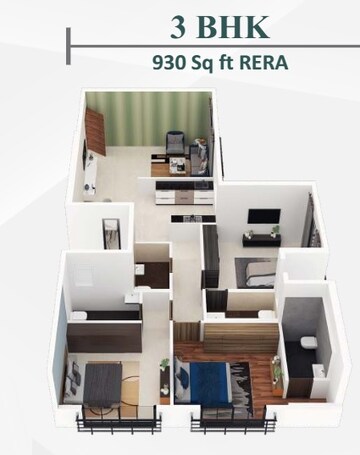  3 BHK Apartment at Mahavir Majesty, Kandivali West – for Sale