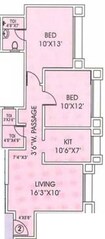 Mahavir Trinkets C Wing CHS Ltd 2 BHK Layout