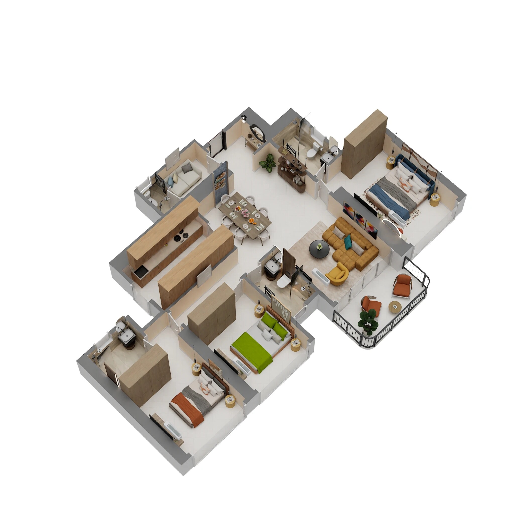3 BHK 1169 Sq. Ft. Apartment