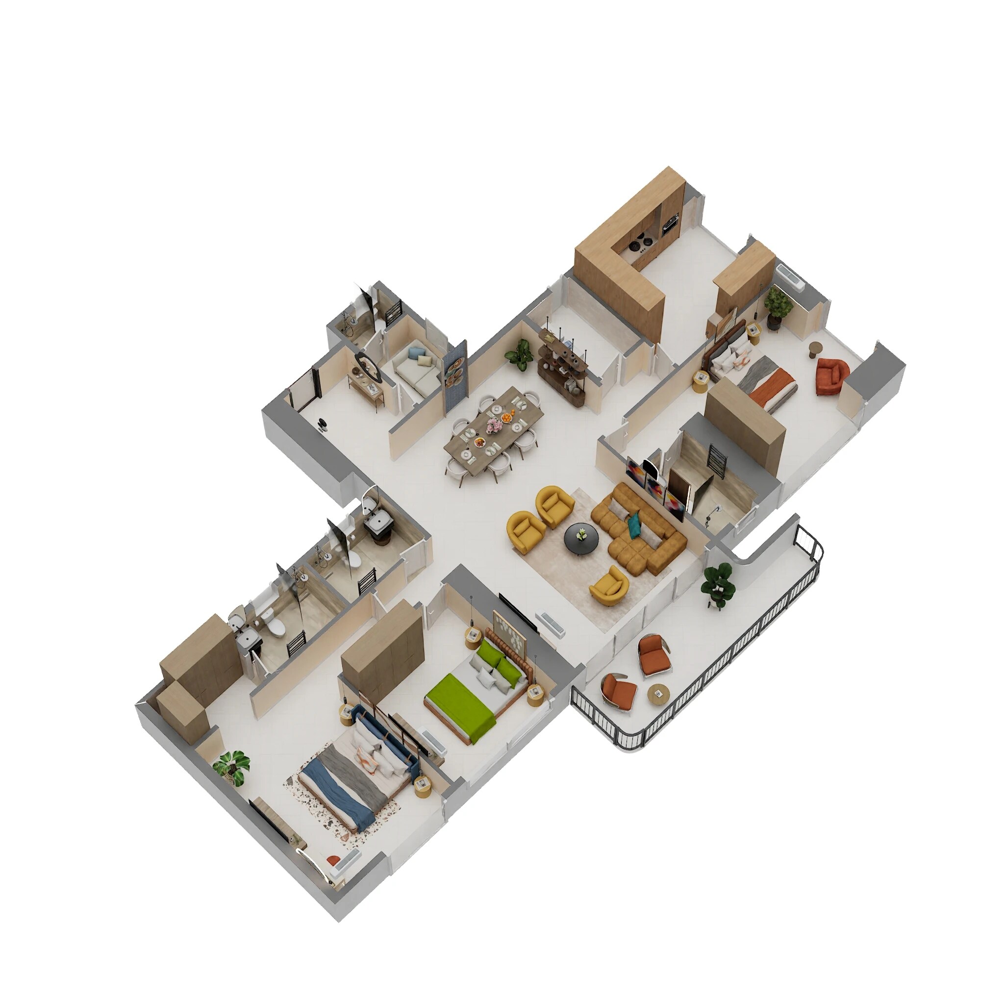 3 BHK 1528 Sq. Ft. Apartment