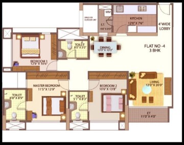  3 BHK Apartment at Mahindra Lifespaces The Great Eastern Gardens, Datar Colony – for Rent