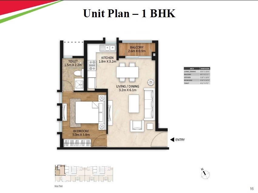 Floor plan of 1 BHK 430 Sq. Ft. Apartment in Mahindra Lifespaces Vivante Phase 2, Mumbai