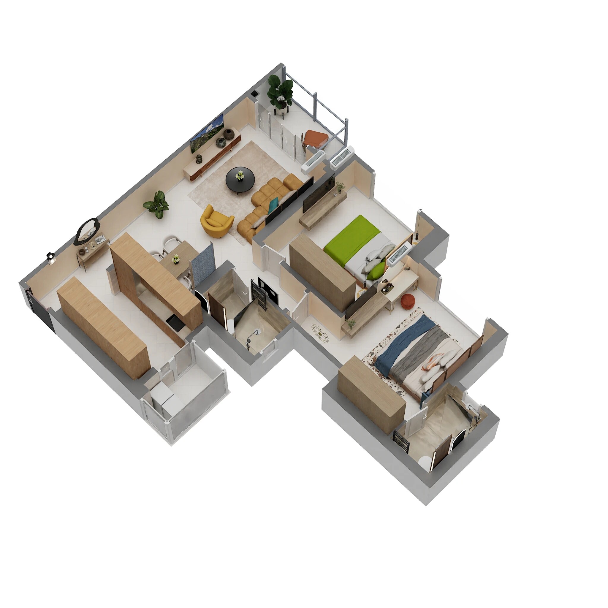 2 BHK 797 Sq. Ft. Apartment