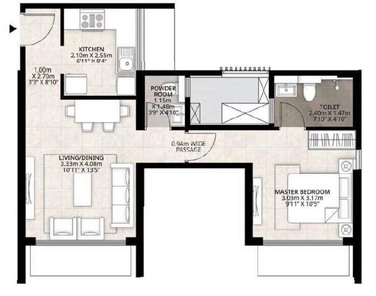 Other, mahindra-roots 1 Bedroom 450 Sq.Ft. Apartment In Kandivali East Mumbai 8824440