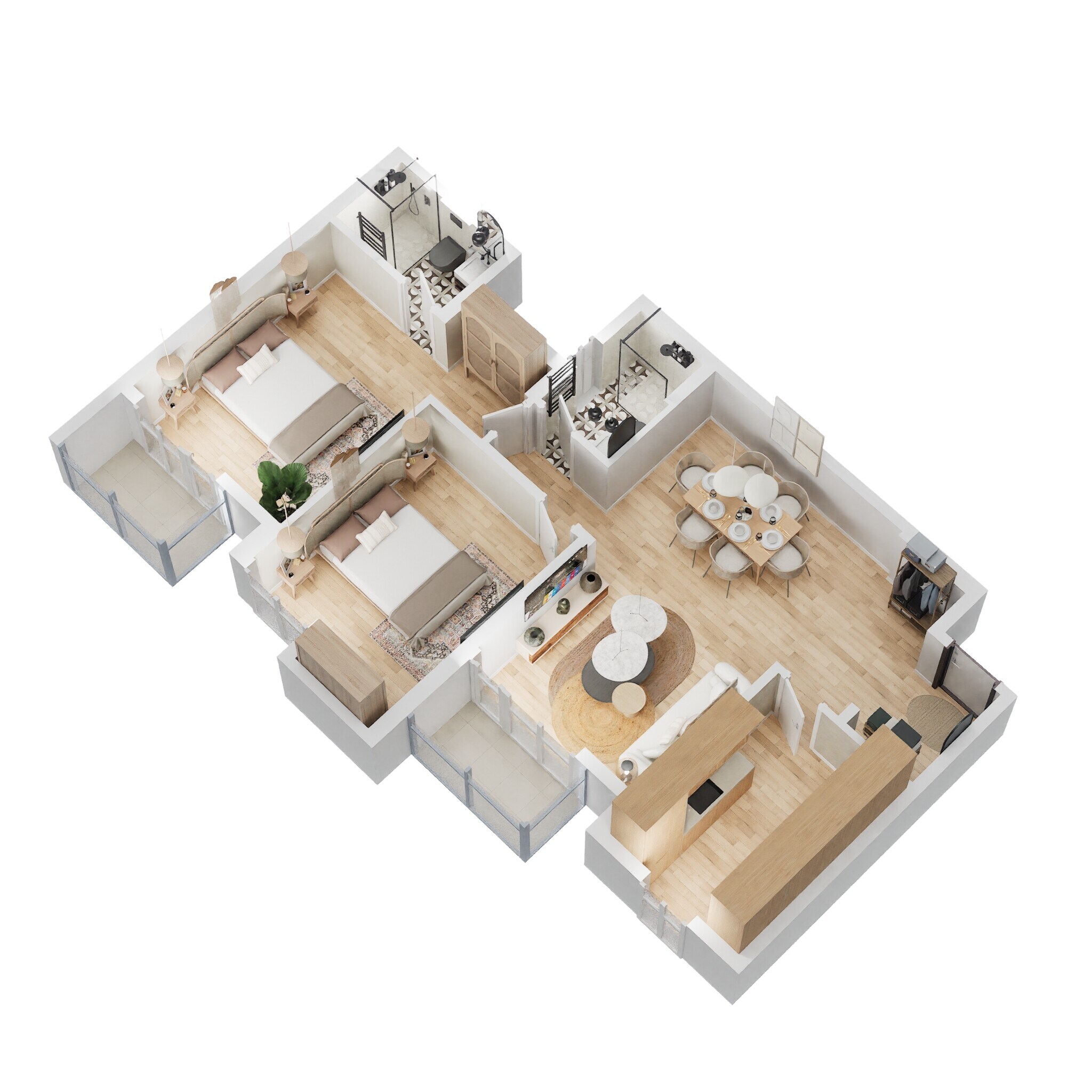 2 BHK 813 Sq. Ft. Apartment