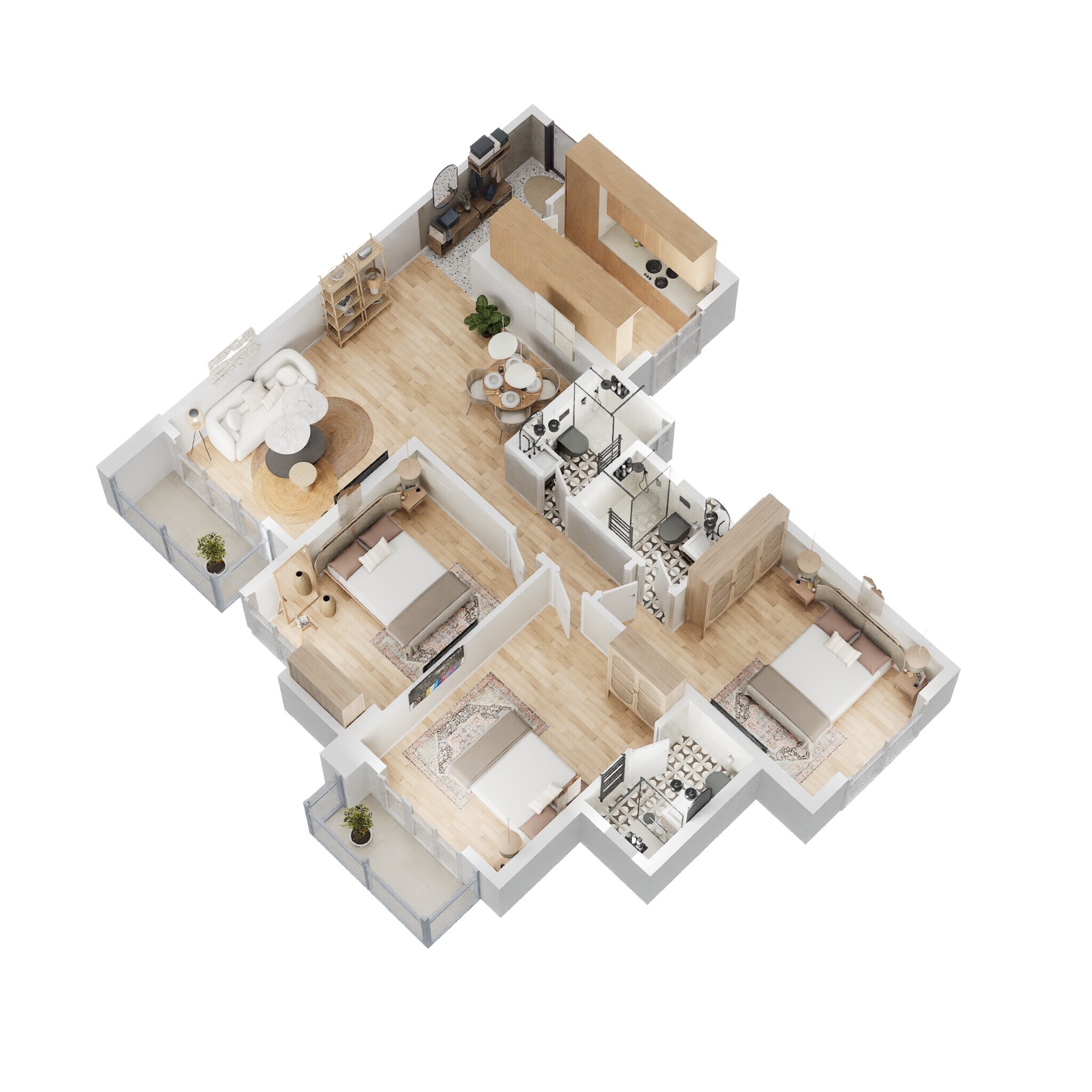 3 BHK 1061 Sq. Ft. Apartment