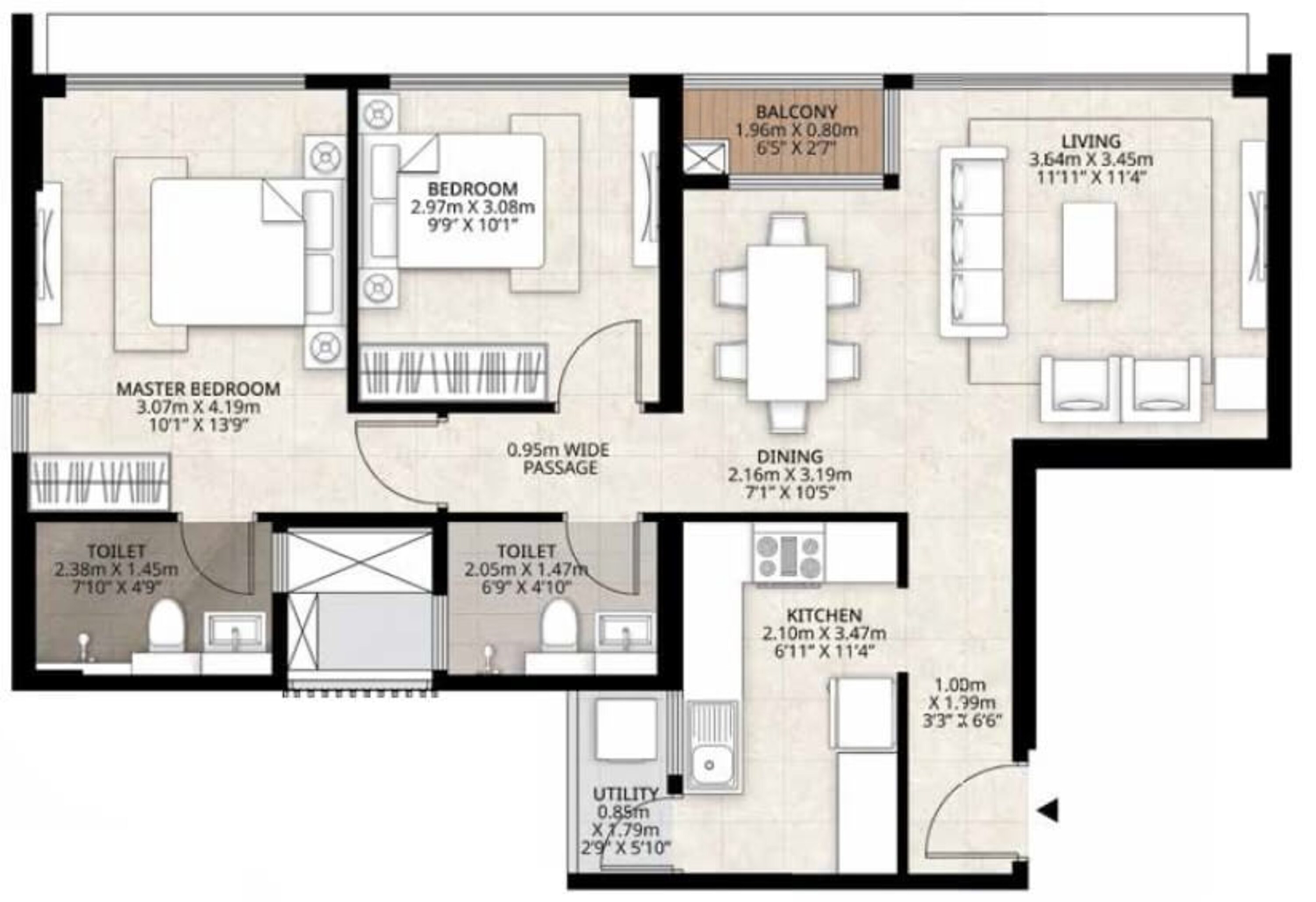 mahundra lifespaces roots apartment 2bhk 750sqft 1