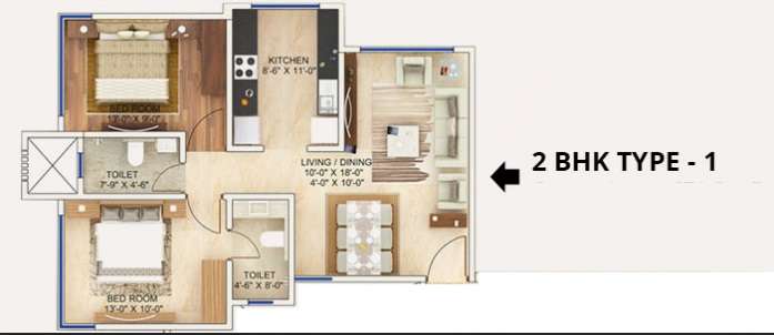 man aaradhya residency apartment 2 bhk 715sqft 20205722125710