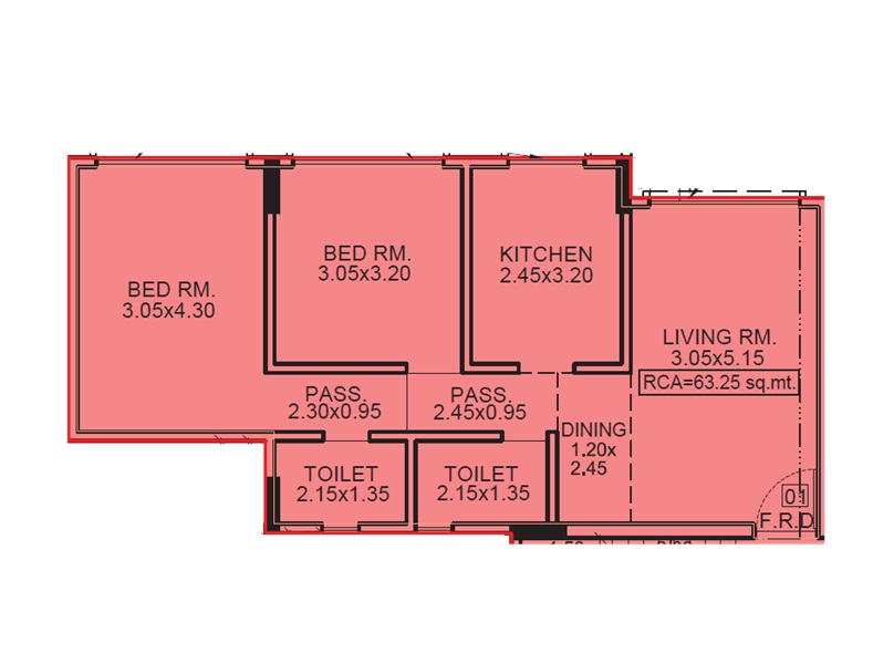 2 BHK 680 Sq. Ft. Apartment in Manglam Rajanigandha