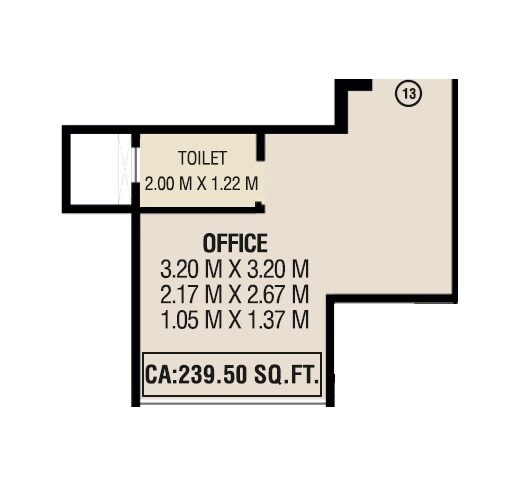 Floor plan of 239 Sq. Ft. Office Space in Manisha Corporate Park, Mumbai