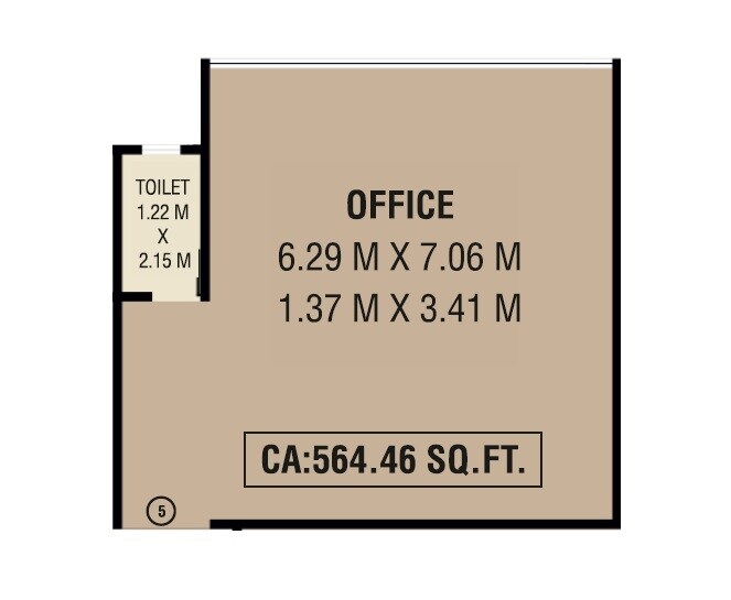 Floor plan of 564 Sq. Ft. Office Space in Manisha Corporate Park, Mumbai