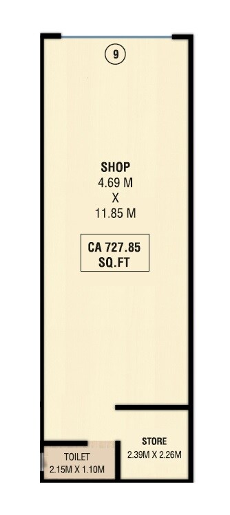 Floor plan of 728 Sq. Ft. Retail Shop in Manisha Corporate Park, Mumbai