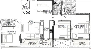 3 BHK Apartment at Mantri Serene, Goregaon East – for Rent