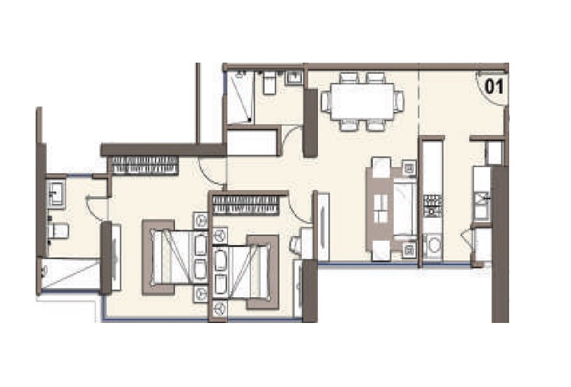 2 BHK 932 Sq. Ft. Apartment