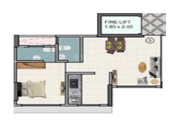 1 BHK 500 Sq. Ft. Apartment