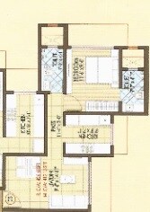 Floor plan of 1 BHK 427 Sq. Ft. Apartment in Matoshree Swaroop Celesta, Mumbai