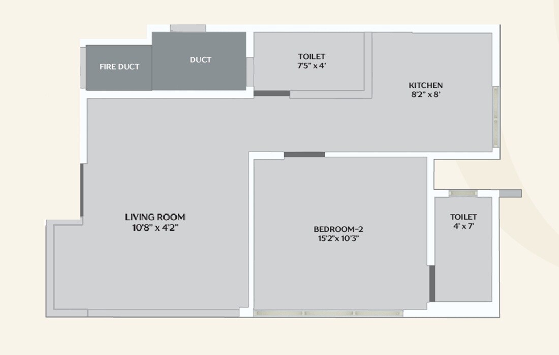 Floor plan of 1 BHK 475 Sq. Ft. Apartment in Mauli Ojas, Mumbai