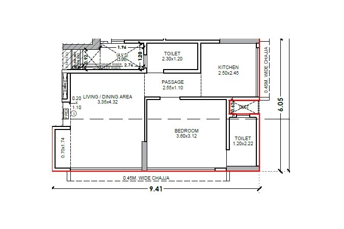 1 BHK 475 Sq. Ft. Apartment