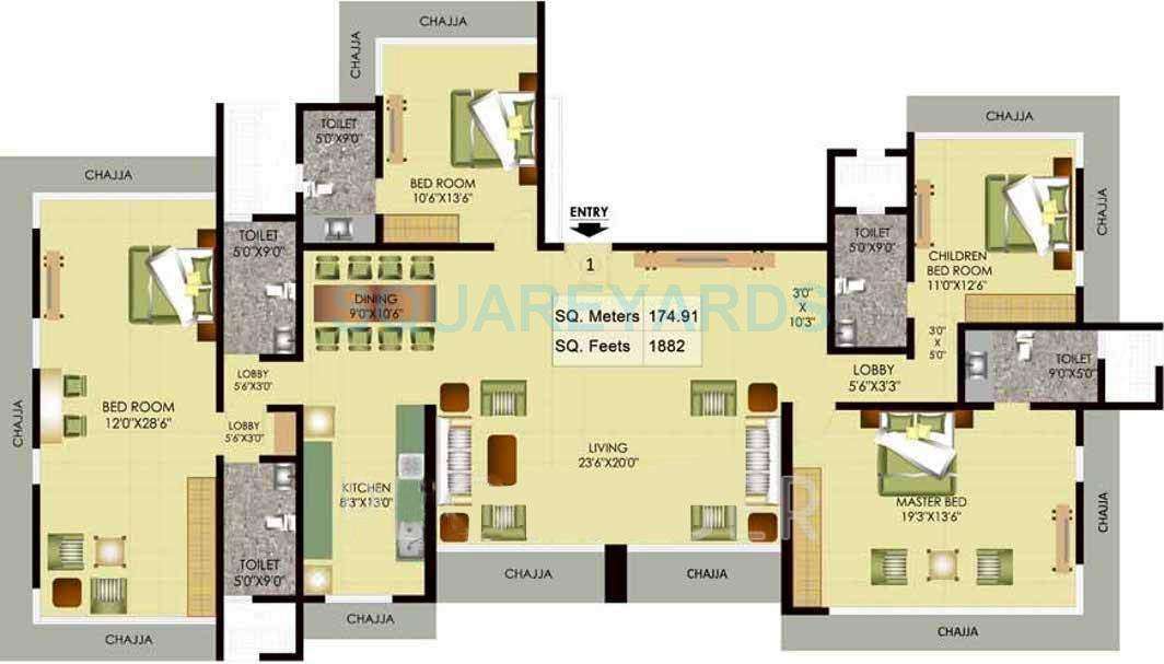 mayfair housing akshay apartment 4bhk 1882sqft1