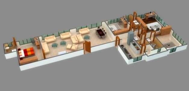 Floor plan of 4 BHK 1588 Sq. Ft. Apartment in Mayfair Housing Boulevard, Mumbai