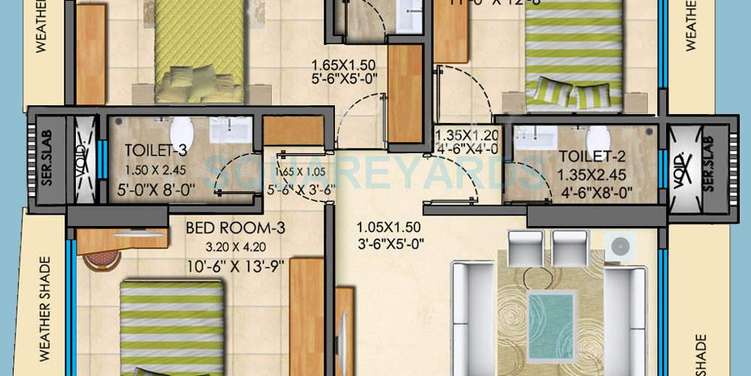 mayfair housing greens apartment 3bhk 1765sqft1