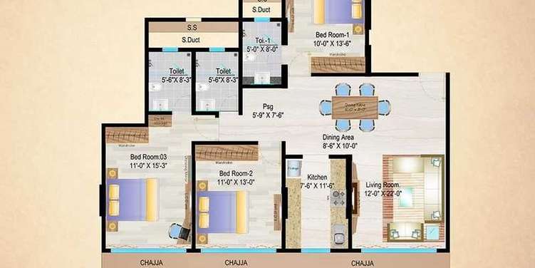 mayfair housing heritage apartment 3 bhk 1061sqft 20204314124331